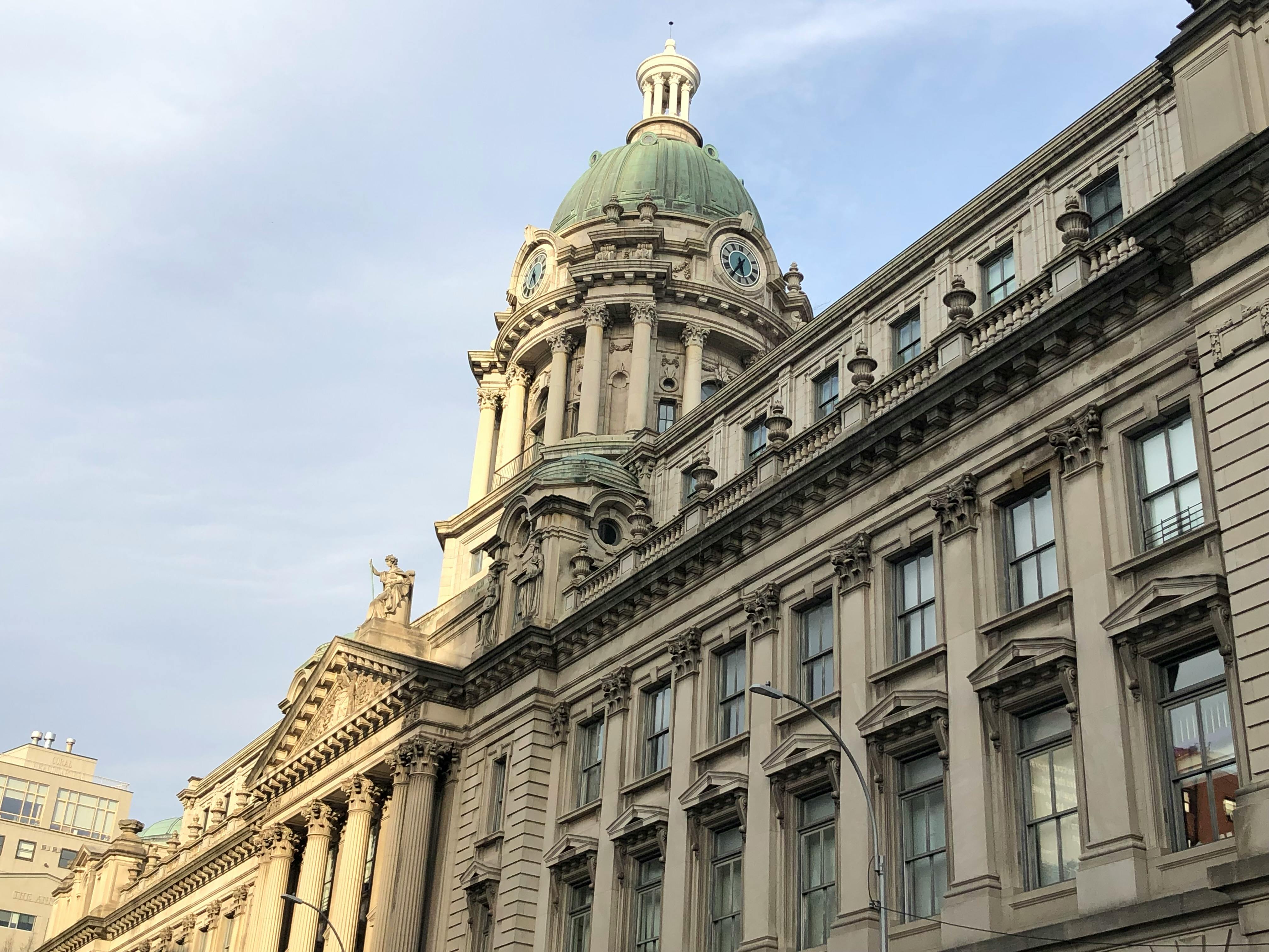 Classic New York building in sunlight